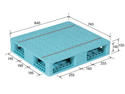 [商品について]※本商品は、メーカー取り寄せのため、欠品している場合がございます。※画像はイメージです。商品の詳細はメーカー受付窓口/HPにてご確認ください。※掲載商品は予告無く販売終了となっている場合もあり、掲載商品全ての出荷確約をするものではありません。[返品・交換について]返品不可：返品不可の商品⇒詳細はこちらをクリック※当店ではお客様都合による交換は受け付けておりません。■メーカー/品番サンコー R4-074084F■商品カテゴリDIY・工具・作業用品 サンコー パレット 短辺サイズ900mm以下■本体サイズ840×740×150mm 15.0kg■商品説明カラー区分： ライトブルー主な仕様： サンコー プラスチックパレット　4方差し両面使用型 短辺サイズ900mm以下シリーズ名 ： 短辺サイズ900mm以下500mlPETボトル用カートンボックスを5本配列させた寸法（700×840）に適応●重量：9.0kg●静荷重：2000kg●動荷重：500kg●材質：低発泡PP●出荷単位：2※出荷単位数未満のご注文は送料1200円かかります。※出荷単位数以上のご注文は送料無料（カートでは送料1200円と表示されますが、ご注文完了後に弊社で送料無料へ訂正いたします）。カード決済の場合、送料の訂正後に決済金額も訂正されます。 ※メーカー出荷単位は予告なく変更される場合がございます。その場合、ご注文内容によりキャンセルさせて頂くことがございます。予めご了承ください。■検索コード 20140409■ジャンル 花・ガーデン・DIY DIY・工具 物流・運搬器具 パレット■カテゴリ DIY・工具・作業用品 サンコー パレット 短辺サイズ900mm以下サンコー プラスチックパレットR4-074084F 本体色：ライトブルー[メーカー直送について]本商品はメーカー直送品となります。代金引換はご利用頂けません。・配送地域：全国※沖縄・離島・北海道除く・直送送料：出荷単位未満別途送料・日時時間指定：日時・時間指定不可※商品は1階での軒下渡しとなります。室内への搬入は行っておりません。※通常配送商品との同時注文(同梱)は不可です。メーカー直送の場合は単品でのご注文をお願いいたします。■法人様専用商品：お届け先住所または宛名に「法人名」または「店舗名」を明記ください。●出荷単位：2※出荷単位数未満のご注文：送料1200円※出荷単位数以上のご注文の場合（カート内⇒送料1200円、ご注文完了後に送料無料へ訂正致します）。カード決済の場合、送料の訂正後に決済金額も訂正されます。※配送可能地域以外の場合はご相談ください。