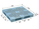 【メーカー直送】 法人様限定 R4-1112F サンコー プラスチックパレット 三甲 ライトブルー (プラパレ)