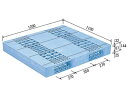 【メーカー直送】 法人様限定 D2-1112F サンコー プラスチックパレット 三甲 ライトブルー (プラパレ)