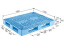 【メーカー直送】 法人様限定 D4-1113-3 サンコー プラスチックパレット 三甲 ライトブルー (プラパレ)