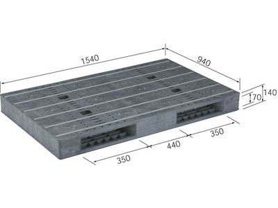 【メーカー直送】 法人様限定 R2-1509F-2 サンコー プラスチックパレット 三甲 ブラック （プラパレ）