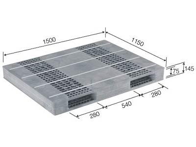 【メーカー直送】 法人様限定 R2-115150F サンコー プラスチックパレット 三甲 グレー （プラパレ）