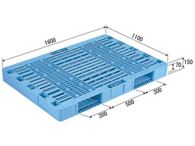 【メーカー直送】 法人様限定 R2-1116 サンコー プラスチックパレット 三甲 ライトブルー （プラパレ）