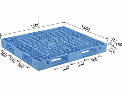 【メーカー直送】 法人様限定 D4-1315 サンコー プラスチックパレット 三甲 ライトブルー （プラパレ）