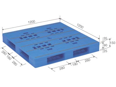 【メーカー直送】 法人様限定 LX-1212D4 サンコー プラスチックパレット 三甲 ブルー （プラパレ）