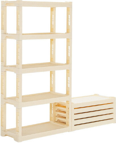 Rakuten - 【メーカー直送】 【法人限定・個人宅配送不可】 プラスチック棚-N（セット） サンコー 三甲 クリーム (805270)