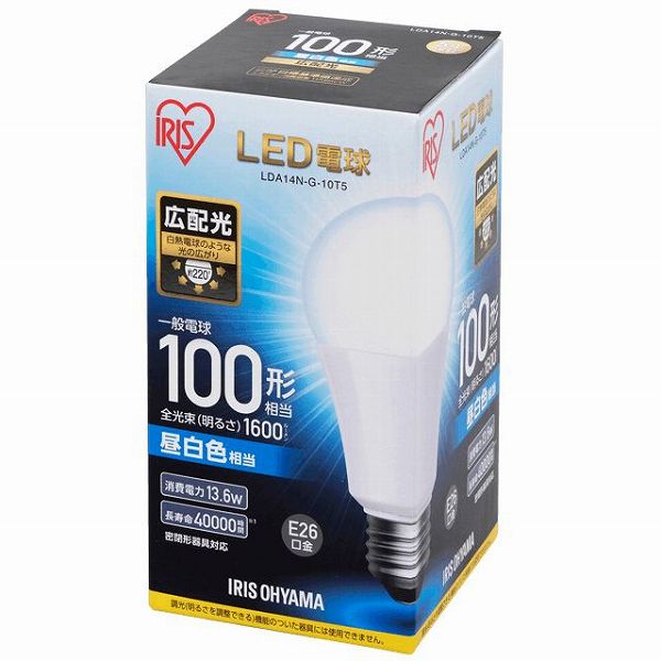 General Light Bulbs - LDA14N-G-10T5 アイリスオーヤマ LED電球 昼白色 広配光 (E26)