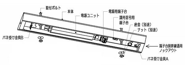 LEET-21201-LD9 東芝 ベースライト本体のみ 20形 調光対応 逆富士型 W120 ランプ別売