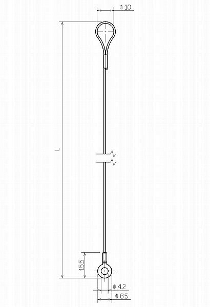 LDRW-400/TM4 岩崎電気 落下防止ワイヤ LEDライトバルブ用 端子タイプ L=400