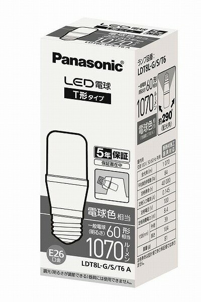 LDT8L-G/S/T6 A �ѥʥ��˥å� LED�ŵ� T�������� �ŵ忧 (E26)