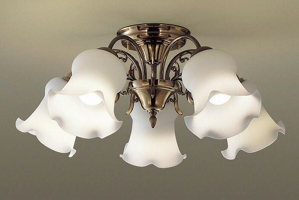 LGB57518K パナソニック シャンデリア 金色古味 5灯 LED(電球色) ～10畳 (LGB57518 相当品)