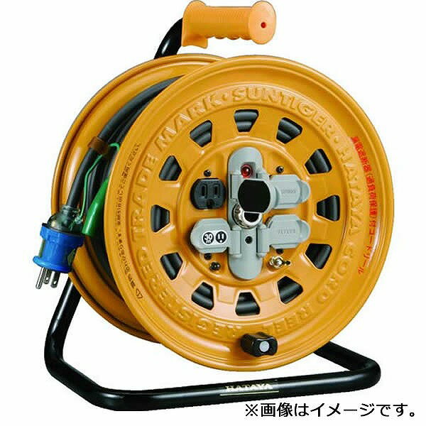 BG-201KX ハタヤリミテッド サンタイガーリール 漏電遮断器付 20m 接地付 過負荷付漏電遮断器(4.0)