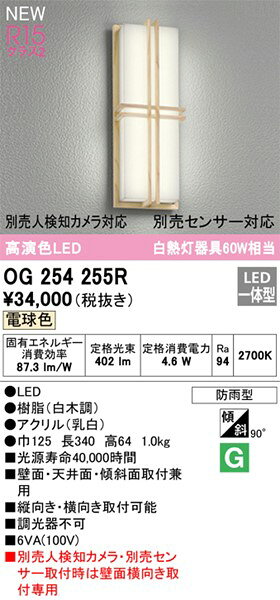 OG254255R オーデリック ポーチライト LED(電球色) (OG254255 代替品)