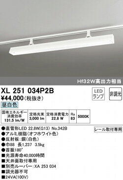 XL251034P2B オーデリック レール用ベースライト 40形 ホワイト LED(昼白色)