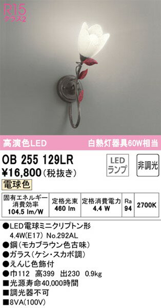 OB255129LR オーデリック ブラケットライト LED（電球色）