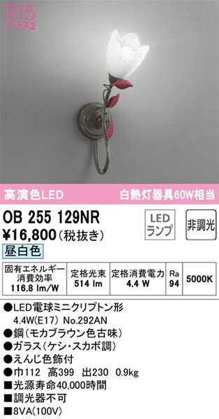 OB255129NR オーデリック ブラケットライト LED（昼白色）