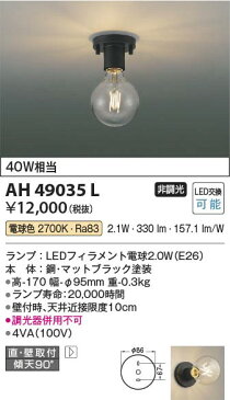 AH49035L コイズミ 小型シーリングライト LED（電球色）