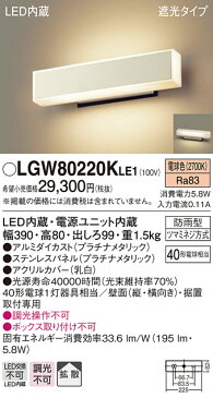 LGW80220KLE1 パナソニック ポーチライト 勝手口灯 表札灯 LED(電球色)