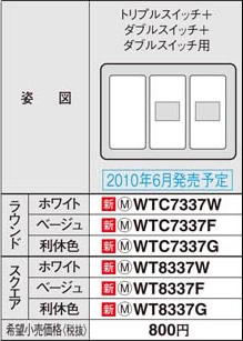 コネクト オンラインのWTC7337F パナソニック 簡易耐火スイッチプレート トリプルスイッチ＋ダブルスイッチ＋ダブルスイッチ用 (ラウンド) ベージュ｜アングル2