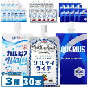 アクエリアス/ソルティライチ/カルピスウォーター 300gパウチ 3種類各10個セット (計30個) 冷凍対応 熱中症対策 スポーツドリンク