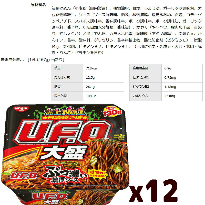 日清焼そばU.F.O. 大盛 167g x12個 UFO焼きそば ビッグ