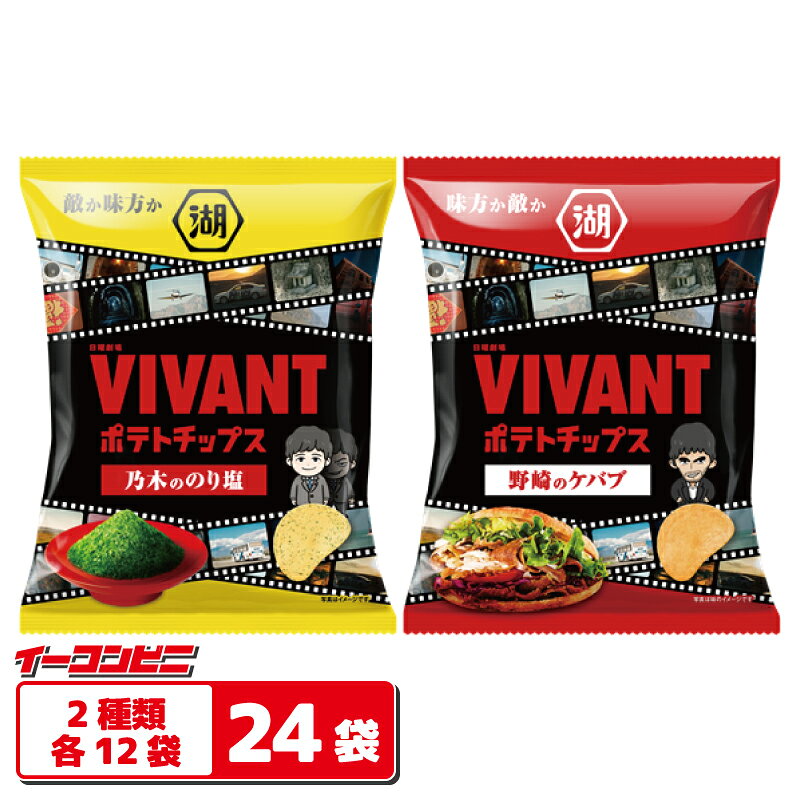 湖池屋 VIVANTポテトチップス 55g 2種各12袋（計24袋） 【乃木ののり塩／野崎のケバブ】 コラボレーション企画