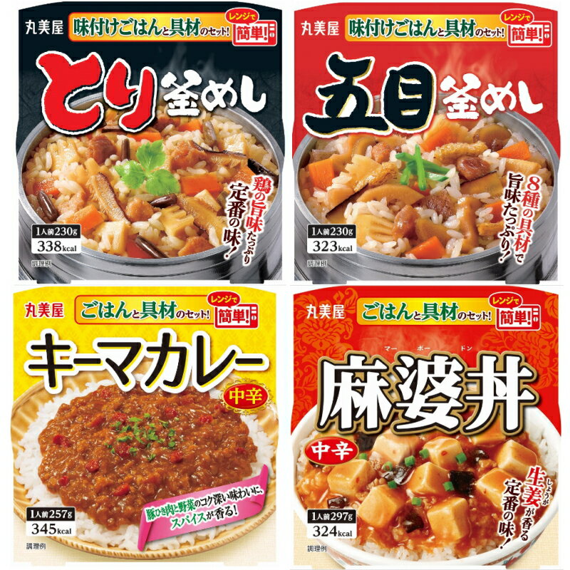 丸美屋　レンジで簡単！ごはん付きシリーズ　　12種各1個セット(計12個)　麻婆丼・中華丼・釜めし・あんかけ・リゾット・カレー『送料無料(沖縄・離島除く)』 2