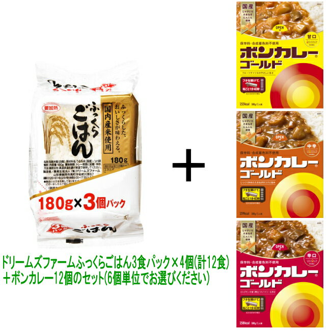 カレーライス 12食セット レトルトごはん12個+レトルトカレー12個 ボンカレー【送料無料 沖縄・離島除く 】