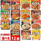 丸美屋　レンジで簡単！ごはん付きシリーズ　組み合わせ選べる12個　釜めし／丼ぶり／カレー／リゾット　レトルト