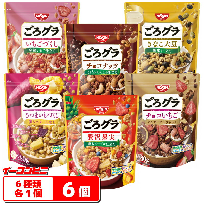 【6種類】日清シスコ ごろグラ 280g〜320g 6種各1袋 アソートセット（計6袋） 贅沢果実／きなこ大豆／..