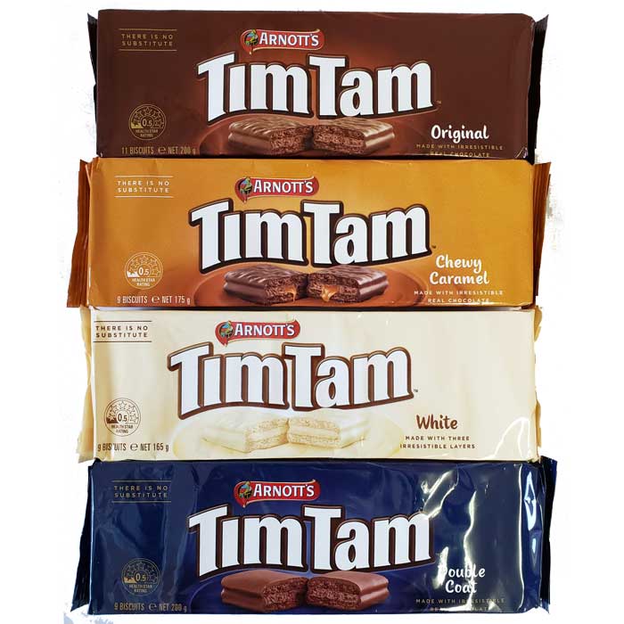 【4個セット】アーノッツ　ティムタム　選べる食べ比べ4種セット　TimTam オリジナル、チューイカラメル、ホワイト、ダブルコート オーストラリア　お土産　ARNOTTs 【バレンタイン　チョコレート　義理チョコ　会社　職場 ホワイトデー　ギフト　クリスマス】