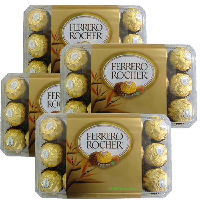 【4箱セット】FERRERO ROCHER フェレロ　ロシェ　30粒入りx4箱《1箱1575円》【チョコレート クリスマス　バレンタインデー　ホワイトデー お返し 義理 お菓子 ラッピング ボックス】