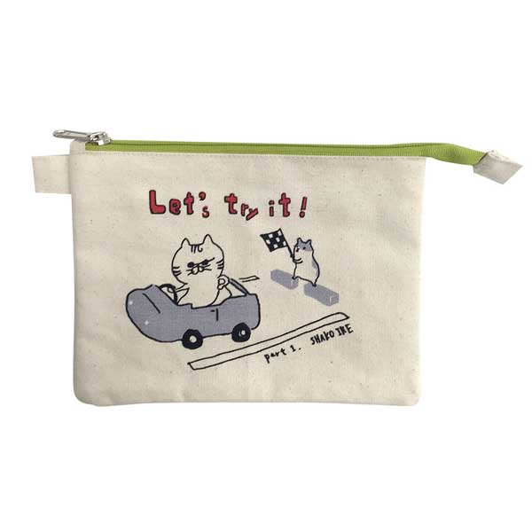 ★フラットポーチ　小物入れ　ちゅるとはむ　ナチュラル　ES-733-67　15.5x21cm【メール便送料無料/代引..