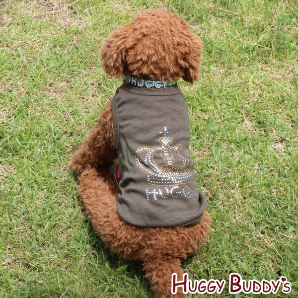 クラウン（王冠）Tシャツ（アーミーグリーン）　（XS〜XLサイズ）HUGGY BUDDY'S(ハギーバディーズ)【メール便送料無料】 《送料無料　犬　犬用品　犬 服 犬の服 ドッグウェア》のサムネイル