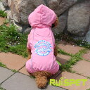 カラフルレインコート/ローズピンク 中-大型犬用 (2XL-4XLサイズ)【RUISPET ルイスペット】【メール便送料無料/代引不可】【犬 服 犬の服 ドッグ...