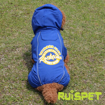 カラフルレインコート/ブルー　小型犬用　（M-XLサイズ）【RUISPET ルイスペット】【メール便送料無料/代引不可】【犬 服 犬の服 ドッグウェア】 《》【RCP】