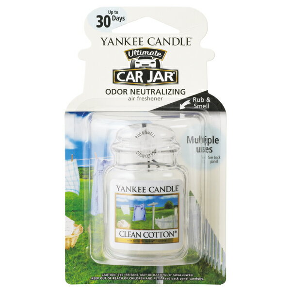 YANKEE CANDLE カージャー YK323-05-01 クリーンコットン☆【送料無料！ カージャー Car Jar ジャーキャンドル ペーパーサシェ】 《》