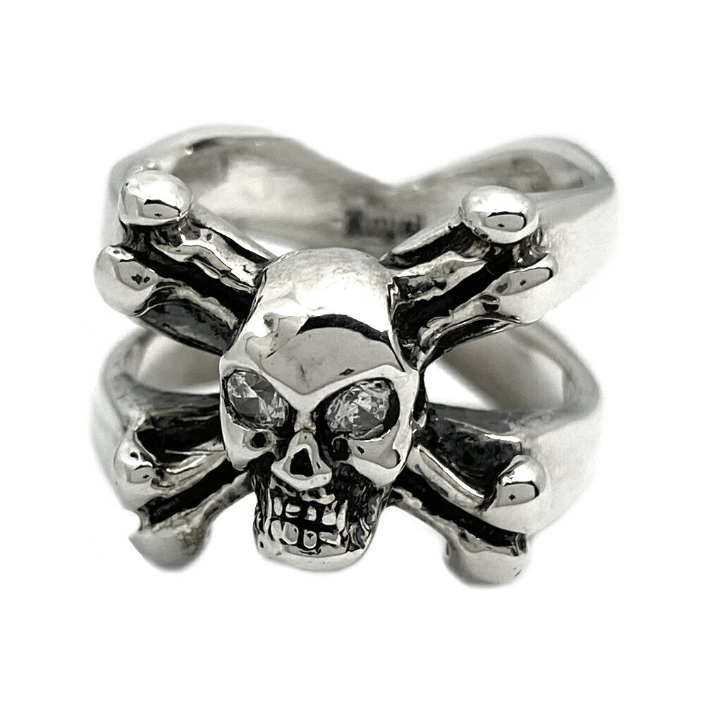 ロイヤルオーダー Royal Order エックススカルプレーンwストーンアイリング　クリア X-Skull Plain w C..