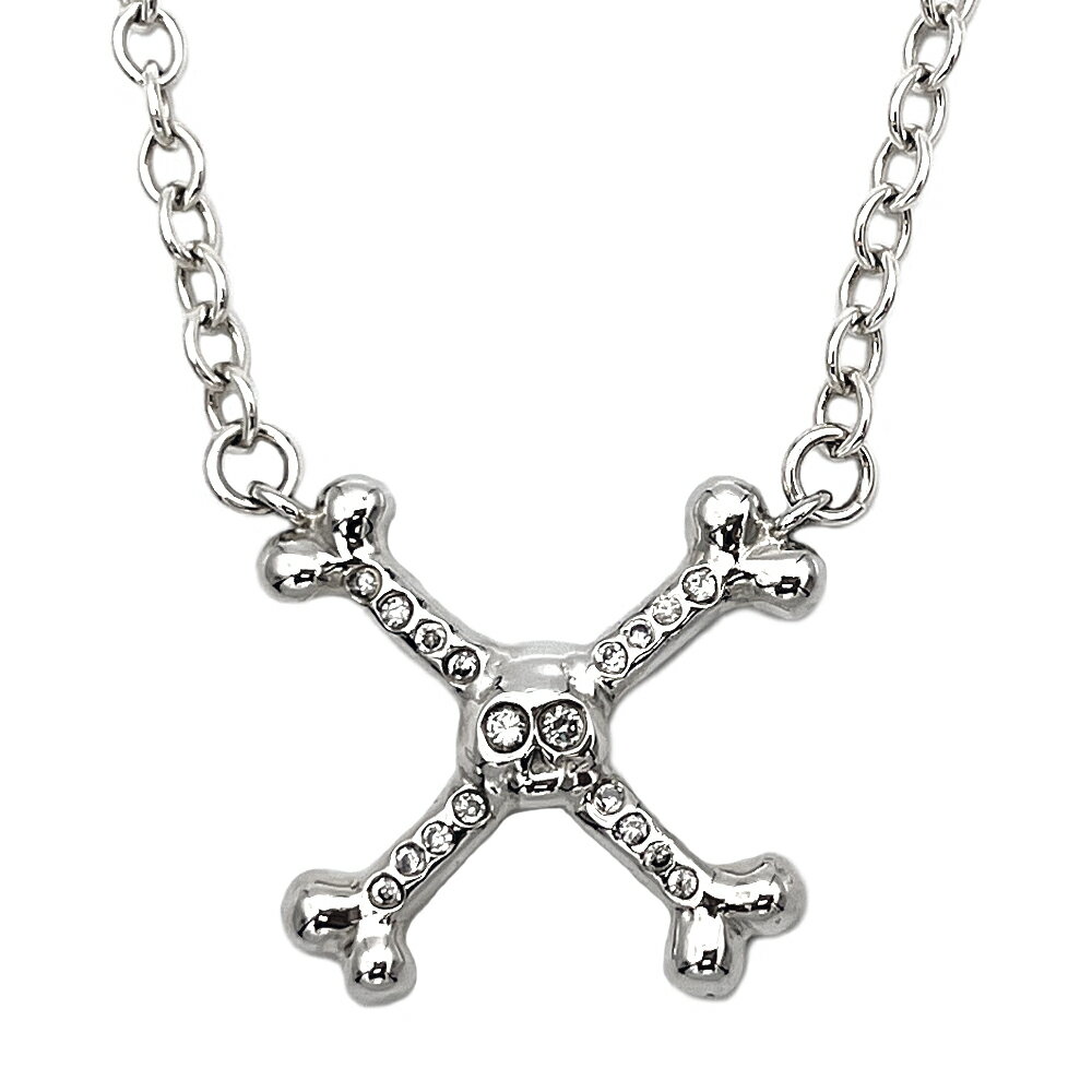 红宝石 - エキシビジョニスト Exhibitionist Xスカルwラインストーンネックレス X Skull w Line Stone Necklace