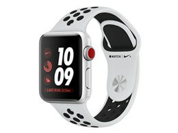 アップル / APPLE Apple Watch Nike+ Series 3 GPS+Cellularモデル 38mm MQM72J/A [ピュアプラチナ/ブラックNikeスポーツバンド] 【ウェアラブル端末・スマートウォッチ】