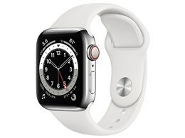 ★アップル / APPLE Apple Watch Series 6 GPS+Cellularモデル 40mm M06T3J/A [シルバーステンレススチールケース/ホワイトスポーツバンド]