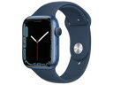 ★アップル / APPLE Apple Watch Series 7 GPSモデル 45mm MKN83J/A [アビスブルースポーツバンド]【送料無料】･･･