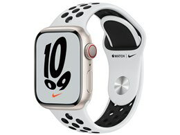 ★アップル / APPLE Apple Watch Nike Series 7 GPS+Cellularモデル 41mm MKJ33J/A [ピュアプラチナム/ブラックNikeスポーツバンド]