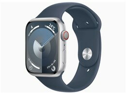 ★アップル / APPLE Apple Watch Series 9 GPS+Cellularモデル 45mm MRMH3J/A [シルバー/ストームブルースポーツバンド M/L]【送料無料】