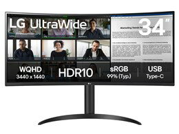 ★LGエレクトロニクス 3440×1440@100Hz対応 21:9曲面型モニター LG UltraWide 34WR55QK-B [34インチ]【PCモニター・液晶ディスプレイ】【送料無料】