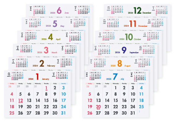 開始月を選べる大きいカレンダー (12枚セット...の紹介画像2