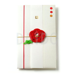 ご祝儀袋 「ホワイト」 赤いお花の水引 おしゃれ 結婚祝い のし袋 金封 シンプル【ゆうパケットA選択可】