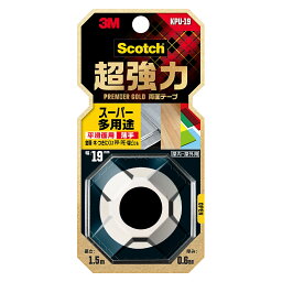 Scotch 超強力 両面テープ プレミアゴールド スーパー多用途 平滑面用 薄手 KPU-19 3M 幅19mm 長さ1.5m 厚み0.6mm M6