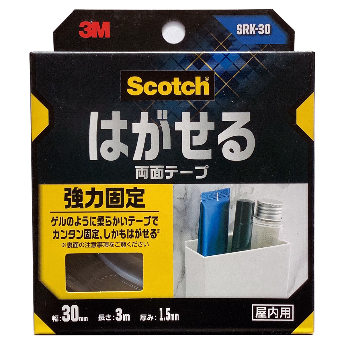 乐天商城 - 両面テープ スコッチ はがせる両面テープ 強力固定 SRK-30 透明 幅30mm×長さ3m×厚み1.5mm 3M Scotch 強力 はがせる 両面テープ 強力両面
