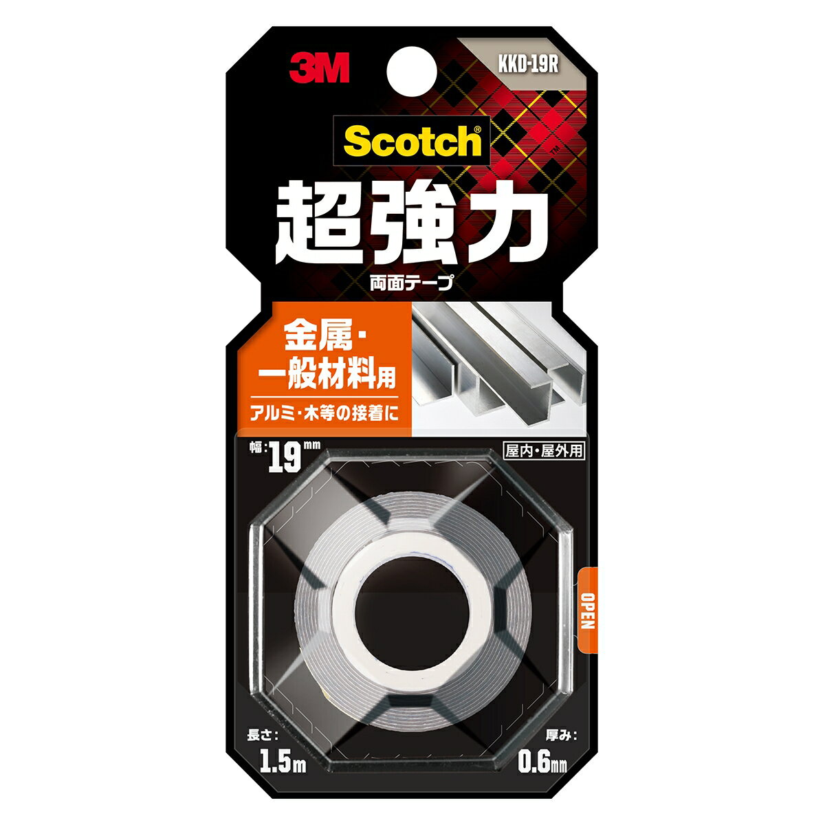 乐天商城 - 両面テープ スコッチ 超強力両面テープ 金属・一般材料用 ×10巻 幅19mm×長さ1.5m×厚み0.6mm KKD-19R 3M 両面テープ 超強力 強力両面テープ テープ M1